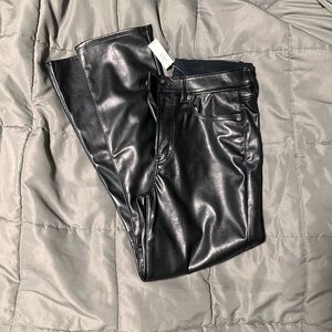 GAP Women’s Shiny Black Faux Leather Pants